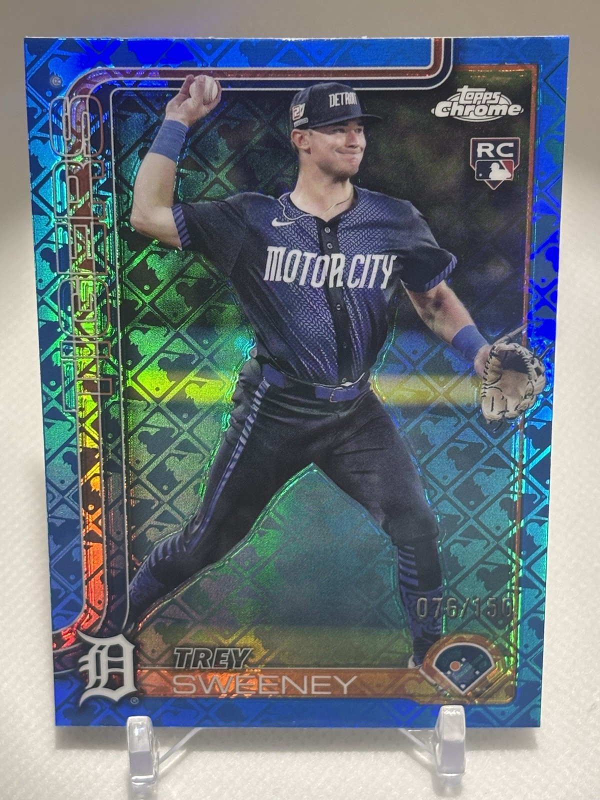 2025 Topps Chrome Logofractor Edition Trey Sweeney #6 Blue Refractor /150 Rookie