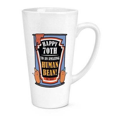 Happy 70th To An Amazing Human Bean Birthday 17oz Large Latte Mug Tasse Lustig