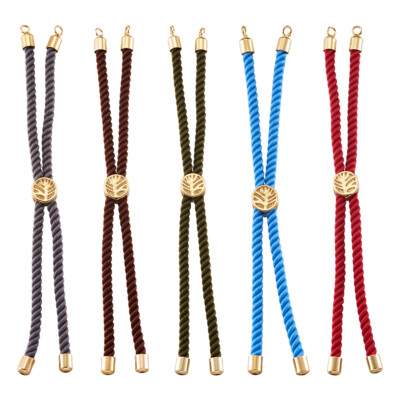 10 Stränge verstellbar Nylon Schieber Armband Herstellung 9   Zoll (23 cm) gemischte Farben