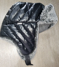 boys size 18 mo to 3T BLACK THICK PLUSH WINTER TRAPPER HAT CALIKIDS SUPER COND 