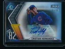 CRISTIAN HERNANDEZ AUTO 2022 Bowman Chrome Scouts Top 100 REFRACTOR #/50 RC