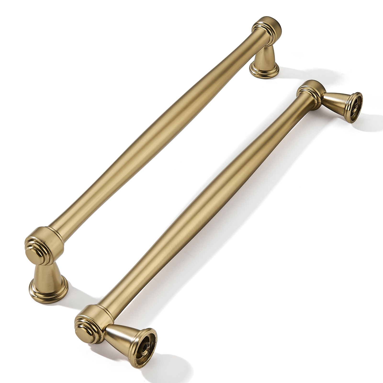 khtumeware 10 Pack 8 Inch(203mm) Brushed Brass Pulls, Brushed