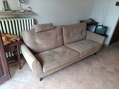 Divano posti Poltrone Sofà Albignano 2,05 Metri 97cm Profondità Beige 