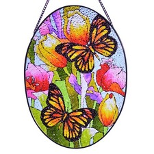 Butterfly Stained Glass Window Hanging, Large 13.5''/35CM Butterfly Suncatche...