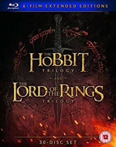 Complete Lord of the Rings & Hobbit Trilogy All 6 DVD Movies Set UK Region  2 PAL