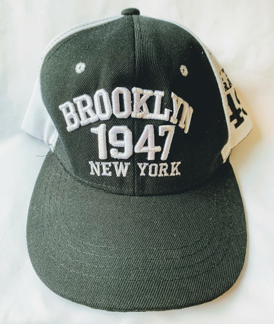 Mens cap Brooklyn 1947 New York, Blackwhite, adjustable. eBay