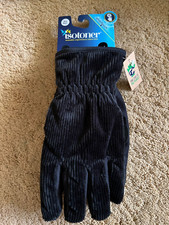 ISOTONER MENS FLEECE GLOVES MEDIUM TOUCH SCREEN COMPATIBLE BLACK