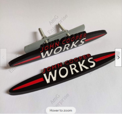 Black Red White Grille&Rear Badge for Mini John Cooper Works JCW 90x15mm R52-R56
