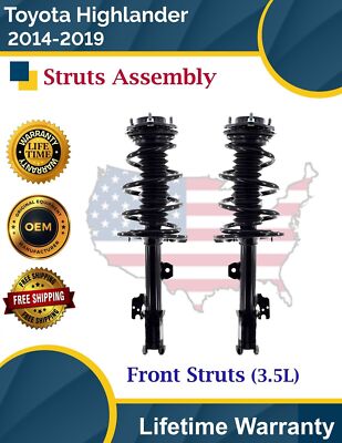 New OE Front Struts For 2014-2019 Toyota Highlander 3.5L Lifetime Warranty