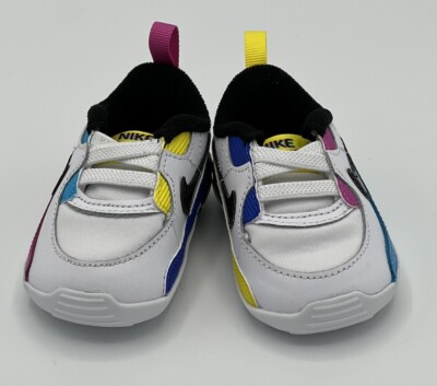 Nike Air Max 90 Crib Bootie Shoe Sneaker Baby Size 2C White W