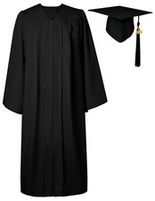 Matte Graduation Cap and Gown 2024 Set Bulk with Tassel for High School  Col...
