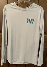 Reel Life Shirt Men's Medium Sun Ray Defender Series Long Sleeve Fishing UPF 50