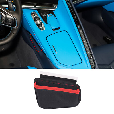 Red Driver's Seat Gear Shift Side Storage Bag Trim For Corvette C8 2020-2025