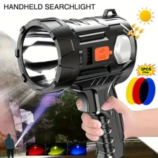 3000000LM Bright Solar/USB Rechargeable LED Spotlight Flashlight Searchlight US