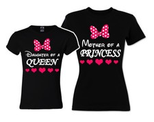 🔥 Mamá Hija Camiseta a Juego Madre de una Princesa Hija de una Reina Camisas