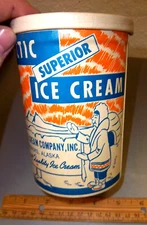 Arctic Ice Cream Fairbanks Alaska Empty Quart Container, unique item! old logo!