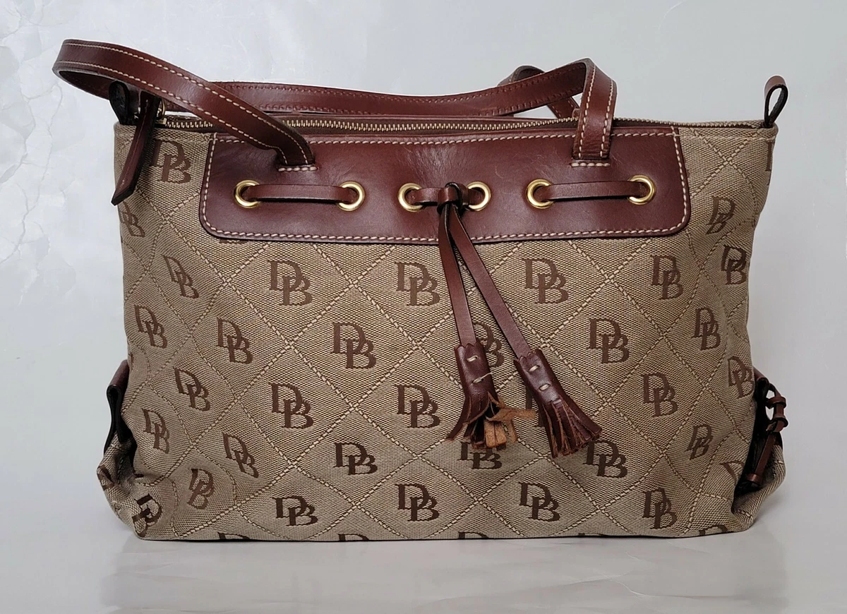 Dooney and Bourke Signature DB Logo Handbag/ Shoulder Bag Brown