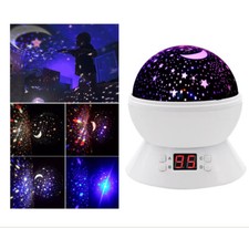 Baby Night Light,Rotating Star Moon Projector Night Lamp with Timer Kids Gift AU