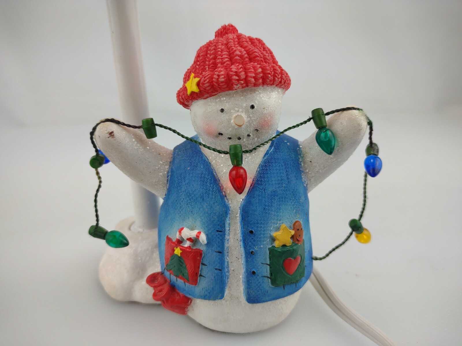 8" Tall Snowman hanging Christmas lights Table Lamp eBay
