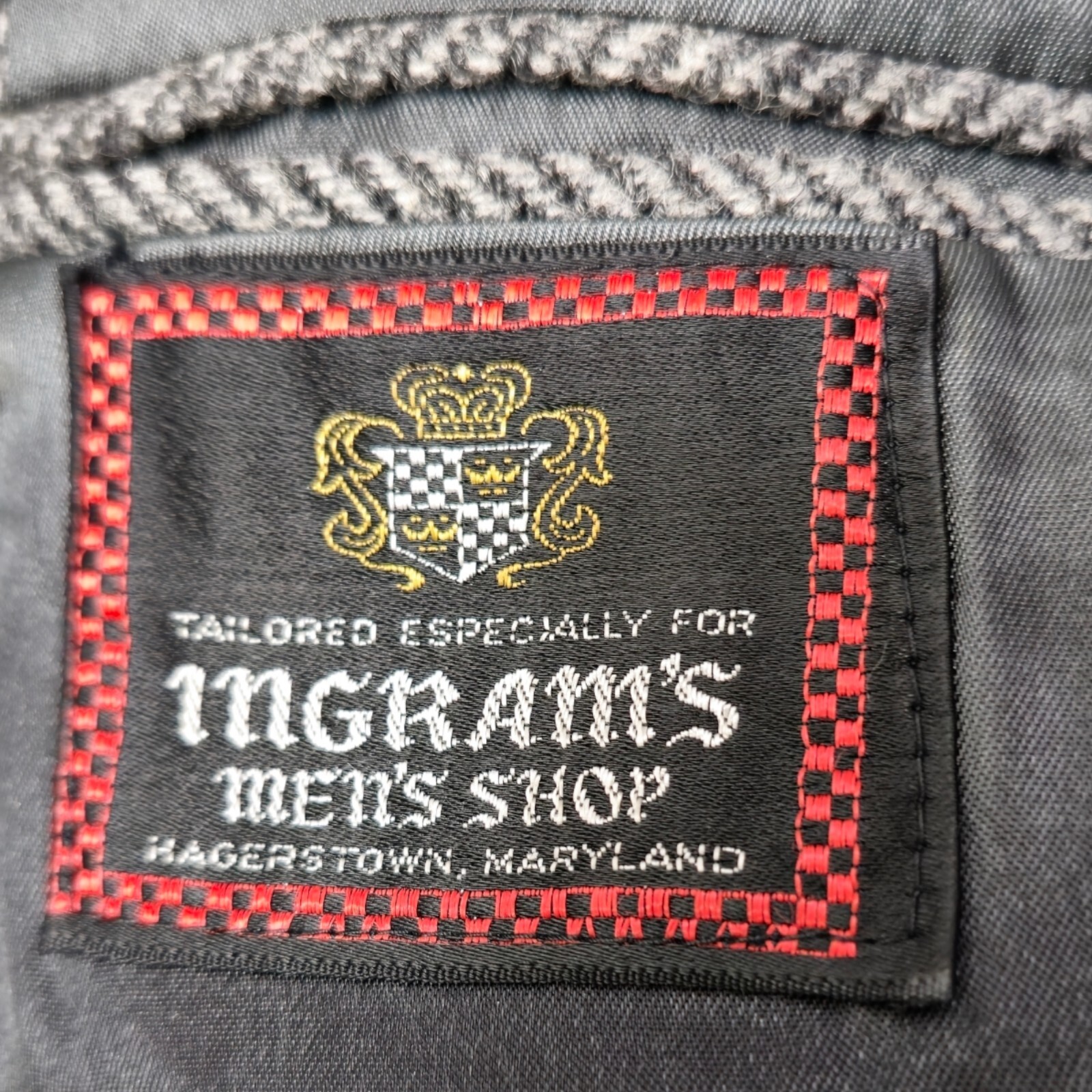 Vintage American Craftsman Jacket Mens Wool Gray Herringbone Sport Coat Size 50