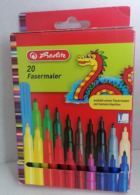P029 - Herlitz Fasermaler - 20er Pack Filzstifte Filzmaler - NEU 