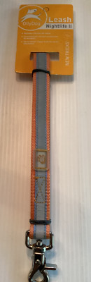 OllyDog DOG LEASH Nightlife II 70  Reflective LIGHT ORANGE Nylon & Steel NWT