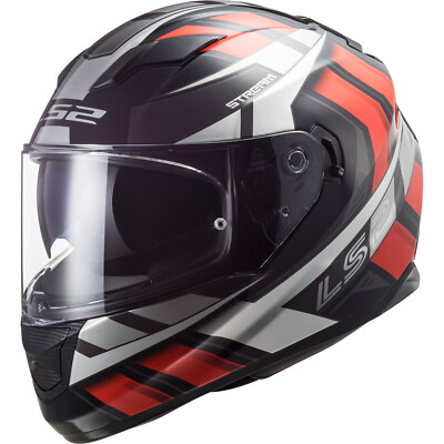 LS2 FF320 Stream Evo Loop schwarz/rot Motorradhelm Integralhelm Sonnenblende