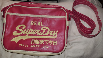 Super Dry Alumni Flight Bag Japan pink cross body tote bag purse