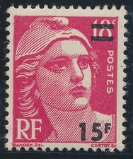 TIMBRE FRANCE 968** Gandon Surchargé  1954