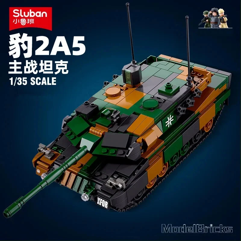 Sluban 766PCS Leopard 2A5 Main Battle Tank Brick WW2 Tank Soilder Building Block - Image 2 of 4