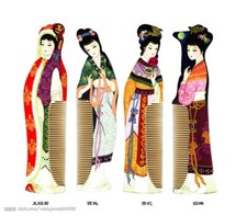 B110-A Handmade Natural Wooden Hair Comb Decoration Comb Fine Tooth Comb