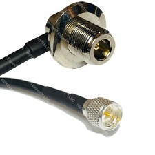 RG58 N Female Bulkhead Angle to MINI UHF MALE Coaxial RF Cable USA-Ship Lot