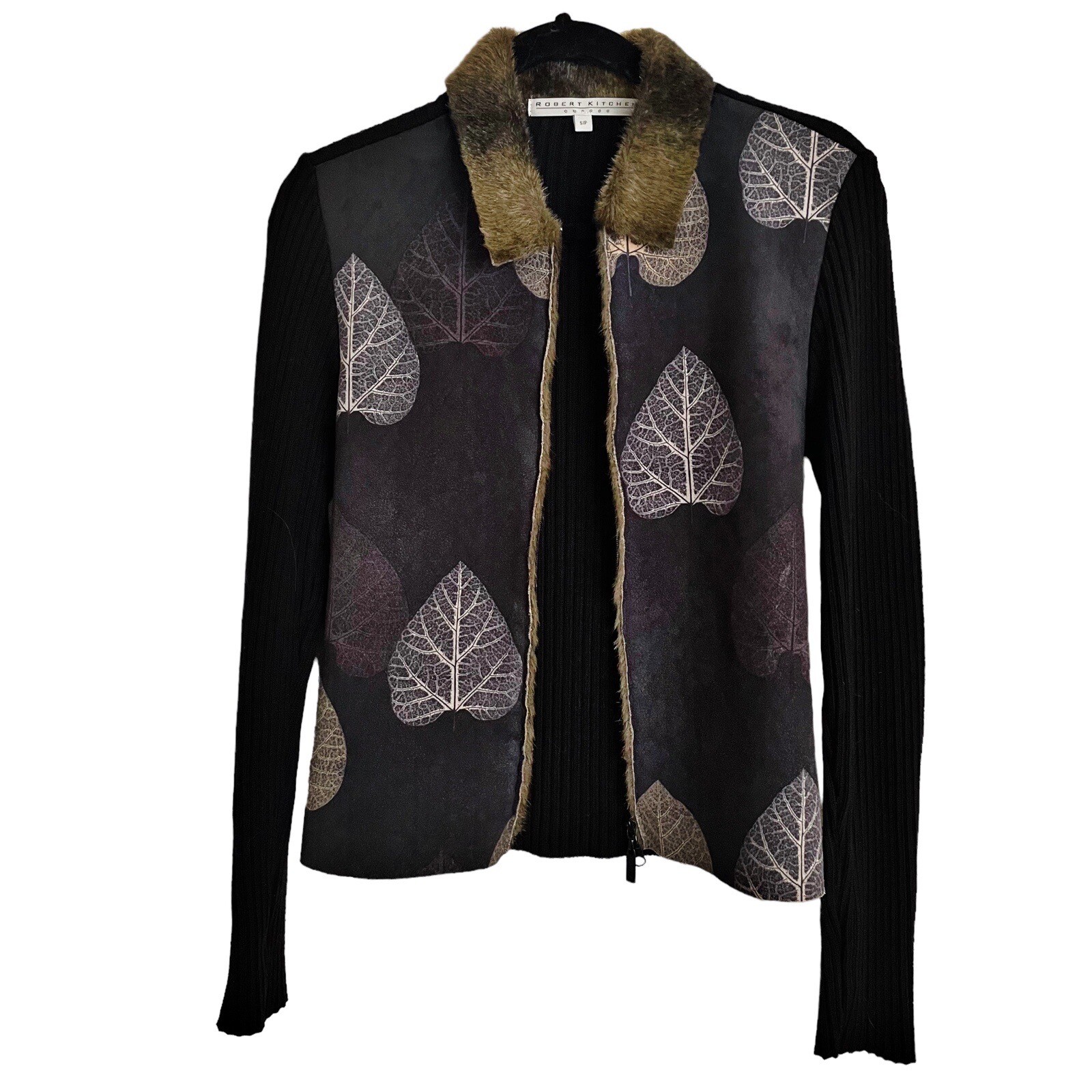 Robert Kitchen Canada Jacket Faux Suede & fur Size S … Gem