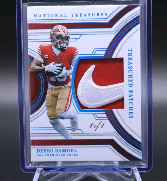 2023 National Treasures Deebo Samuel Treasured Patches Platinum Nike Logo 1/1