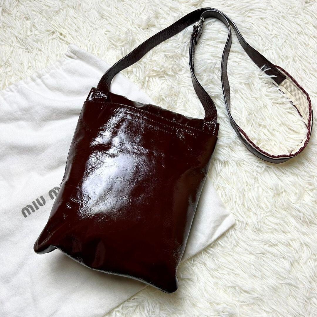 Miu Miu 90s Archive Brown Patent Leather Shoulder Bag Miu Miu 90s Archive Brown Patent Leather Shoulder Bag