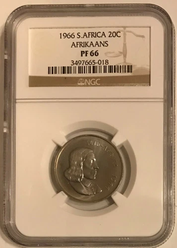 South Africa NGC 1966 20c Twenty Cent High Grade Proof