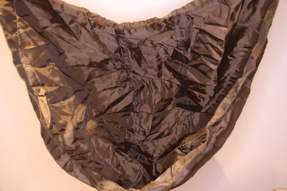 Kapuze zum Annähen dünner Stoff braun khaki einfarbig *** Stoffrest - Bild 4 von 4