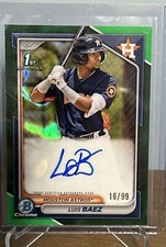 2024 Bowman Chrome Luis Baez 1st Auto Green Lava Refractor  /99  Houston Astros