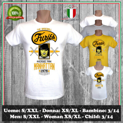 T-Shirt Uomo Baseball Furies Logo – Il Film The Warriors – 100% Cotone Made In Italy