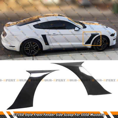 For 2015-2023 Ford Mustang GT350 Style Unpainted Front Side Fender Trim Scoops