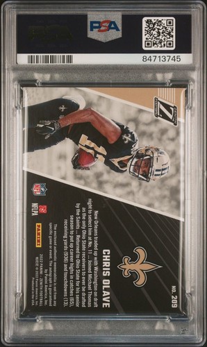 2022 Panini Zenith CHRIS OLAVE Rookie Silver TRIPLE PATCH AUTO /25 PSA 7 📈 - Picture 2 of 6