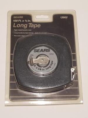 Vintage Sears Craftsman 93902 tape measure 100 ft. × 3/8 inch USA NEW! 