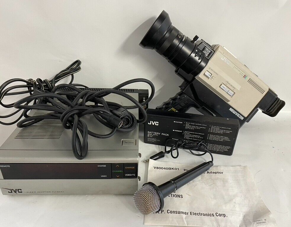 JVC Color Video Camera GXN5U NewVicon Battery Pack AC Adaptor Microphone Lot eBay