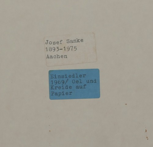 Josef Sanke "Einsiedler" Aachen 1969 Mischtechnik Öl & Kreide Maß 28,5 x 19,5 cm - Bild 12 von 12