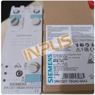3RK1207-1BQ40-0AA3 1PCS Siemens 3RK12071BQ400AA3 PLC Analog input module Fast