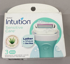 Schick Intuition Sensitive Skin 3 Rasierer-Nachfüllpackungen, Aloe & Vitamin E, NEU IM KARTON
