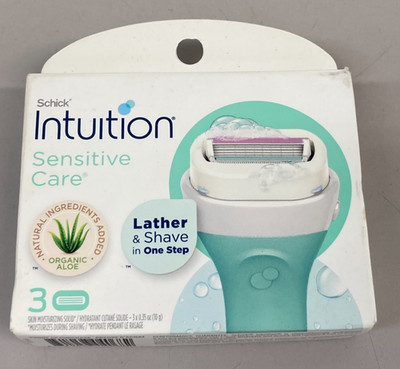 Schick Intuition Sensitive Skin 3 Razor Refills, Aloe & Vitamin E, NEW IN BOX