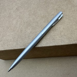 Vintage Sheaffer Imperial 444 Fine Brushed Steel Ballpoint Click Pen USA White