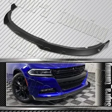 3PCS Front Bumper Spoiler Lip for 2015-2023 Dodge Charger SXT (Unpainted Black)