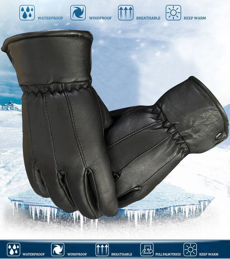 REDRUM Hommes Gants Cuir Hiver Thermique Conduite Moto Scooter Extérieur - Photo 1/4